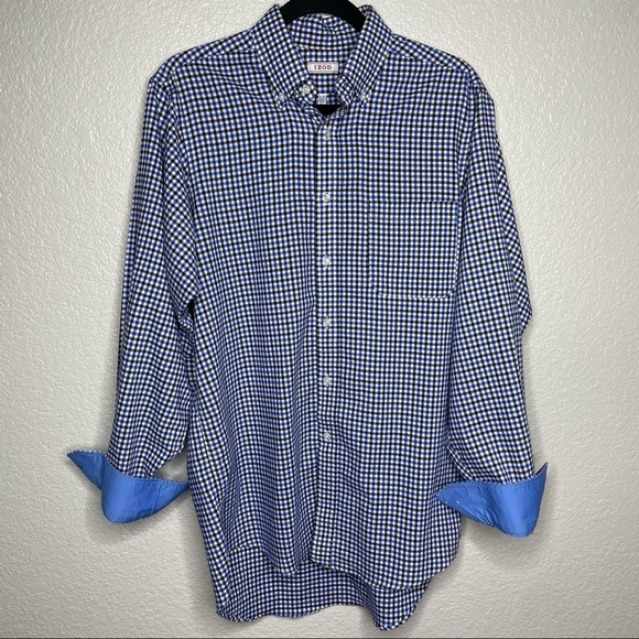 IZOD Button Down Shirt SZ 15-15 1/2 34/35 - Picture 4 of 10